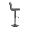 Bar stool Remina folding gray velvet-black metal 45x53x112cm