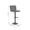 Bar stool Remina folding gray velvet-black metal 45x53x112cm