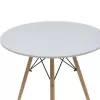 Dining table Julita MDF top white-natural legs D80x73cm