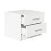 Nightstand Olympus with 2 drawers in white colour 47.5x40.5x40.5