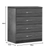 Chest of 4 drawers Killian zebrano 80x40x80cm