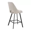 Bar stool Initiate cream teddy fabric-leg black metal 48x56x98cm