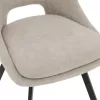 Bar stool Initiate cream teddy fabric-leg black metal 48x56x98cm