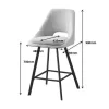 Bar stool Initiate cream teddy fabric-leg black metal 48x56x98cm