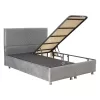 Double bed Rizko with storage store grey 160x200cm