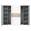 4-door wardrobe Verzo oak-white melamine 270.5x61.5x210.5cm