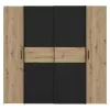 Wardrobe Bekerk black-oak melamine 200x61.5x190.5cm