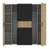 Wardrobe Bekerk black-oak melamine 200x61.5x190.5cm