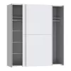 Wardrobe Noez 2 doors with shelves white melamine 170.5x61x190.5cm