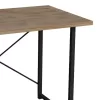 Study desk Ustando oak melamine-black metal 90x60x72cm