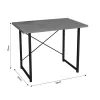 Study desk Ustando oak melamine-black metal 90x60x72cm