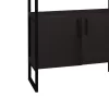 Entrance furniture Thoj anthracite melamine-black metal 120x34x180cm