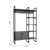 Entrance furniture Thoj anthracite melamine-black metal 120x34x180cm