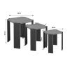 Coffee tables Baldo 3 pcs set oak-anthracite melamine