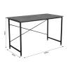 Office desk Karvem anthracite melamine-black metal 120x60x73cm