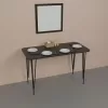 Dinning table Palkon black marble melamine-black metal 120x60x73cm