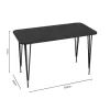 Dinning table Palkon black marble melamine-black metal 120x60x73cm