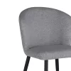 Chair Piyan light grey fabric- black metal leg 55x58.5x80cm