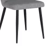 Chair Piyan light grey fabric- black metal leg 55x58.5x80cm