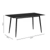 Dining table Gustas black marble sintered stone-black metal  leg 160x90x75cm