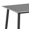 Dining table Gustas grey marble sintered stone-black metal 160x90x75cm