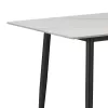 Dining table Gustas white marble sintered stone-black metal 160x90x75cm