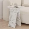 Side table Chen white marble melamine D42x50cm