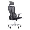 Office manager chair Aish fabric mesh black 64x66x130cm