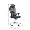 Office manager chair Aish fabric mesh black 64x66x130cm