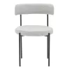 Chair Crochie grey teddy fabric-black metal 50x50x77.5cm