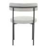 Chair Crochie grey teddy fabric-black metal 50x50x77.5cm