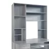 Computer desk-bookcase Novelty grey-oak 120x55x182cm