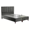 Double bed Dreamland with storage space dark grey fabric 160x200cm