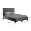 Double bed Dreamland with storage space dark grey fabric 160x200cm