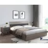 Single storage bed Daizy light walnut-grey melamine 120x200cm