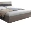 Single storage bed Daizy light walnut-grey melamine 120x200cm