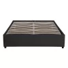 Double bed Circe PU black with storage 150x200cm