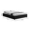 Double bed Circe PU black with storage 150x200cm