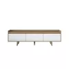 TV cabinet Bagale white melamine-black metal legs 180x29.7x51.8cm