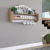 Wall shelf Barke walnut-white melamine 120x25x70cm