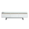 TV cabinet Ranil white walnut melamine-black metal legs 180x29.7x51.8cm