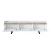 TV cabinet Ranil white walnut melamine-black metal legs 180x29.7x51.8cm