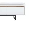 TV cabinet Ranil white walnut melamine-black metal legs 180x29.7x51.8cm