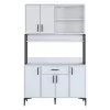 Buffet with shelf Eramise white melamine 120x40x189.6cm