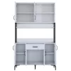 Buffet with shelf Eramise white melamine 120x40x189.6cm