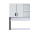 Buffet with shelf Eramise white melamine 120x40x189.6cm