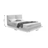 Double bed Jessie floating style led-PU ivory 160x200cm