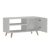 TV cabinet Orianne melamine white-natural 90x32x46cm