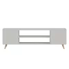 TV cabinet Icarus melamine white-natural 150x32x46cm