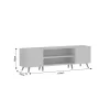 TV cabinet Icarus melamine white-natural 150x32x46cm